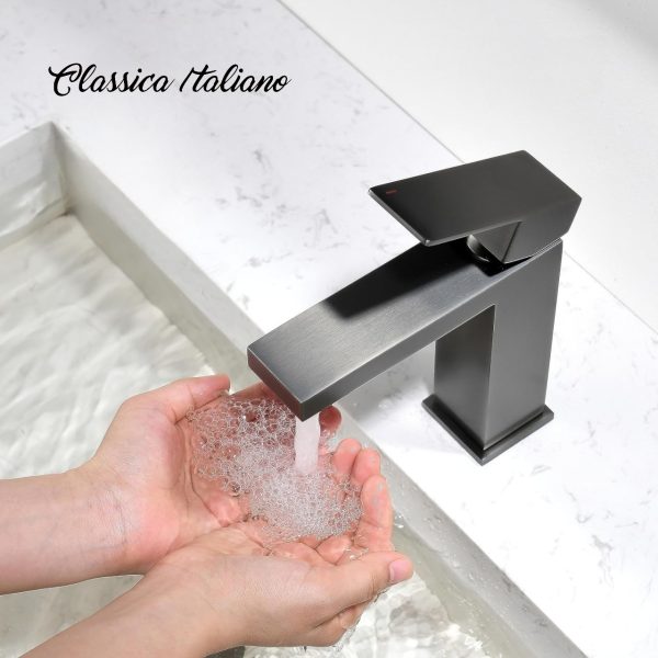 Kran wastafel stainles kuningan Classica Italiano abu gun metal grey finish