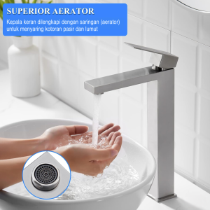 Kran wastafel stainles kuningan Classica Italiano ITL-7206-C brushed