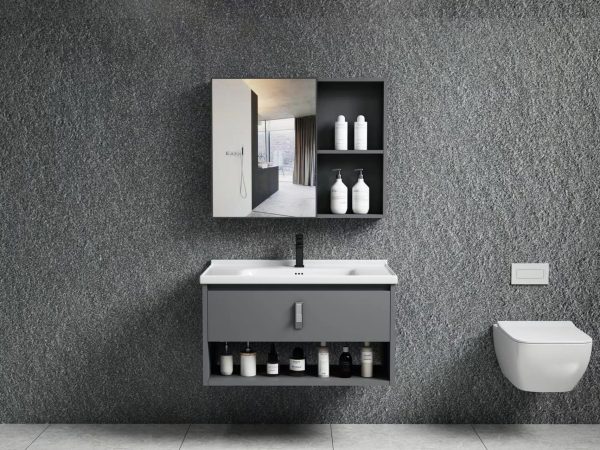 Wastafel kabinet aluminium CLASSICA ITALIANO model RAGUSA + cermin kabinet overflow dan non overflow