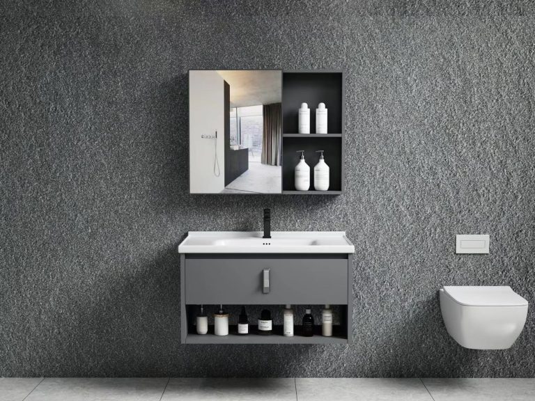 Wastafel kabinet aluminium CLASSICA ITALIANO model RAGUSA + cermin kabinet overflow dan non overflow