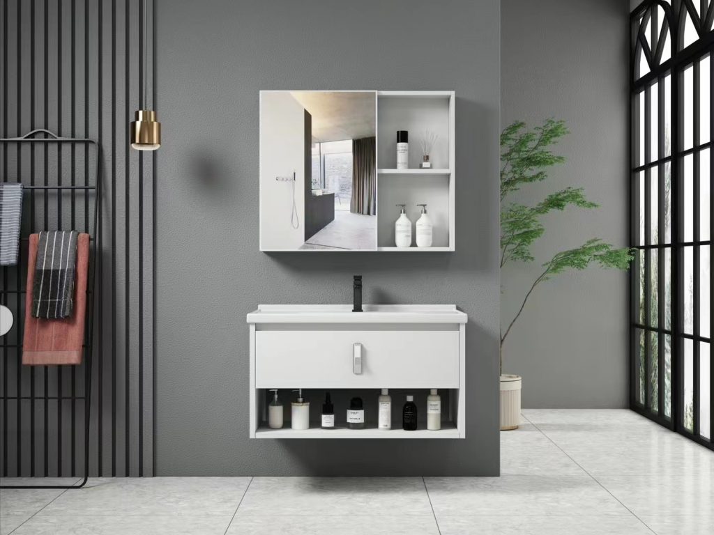 Wastafel kabinet aluminium CLASSICA ITALIANO model RAGUSA + cermin kabinet