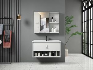 Wastafel kabinet aluminium CLASSICA ITALIANO model RAGUSA + cermin kabinet