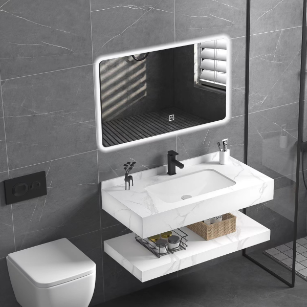 Wastafel kabinet kamar mandi Classica Italiano Batu alam sinter putih